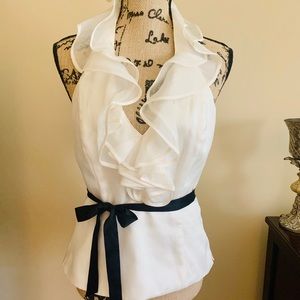 Stunning Silk Ruffle Halter Occasion Top